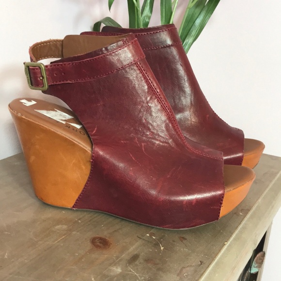 💙Kork-Ease Berit Leather Wedge Sling Back Sandals - Picture 1 of 12